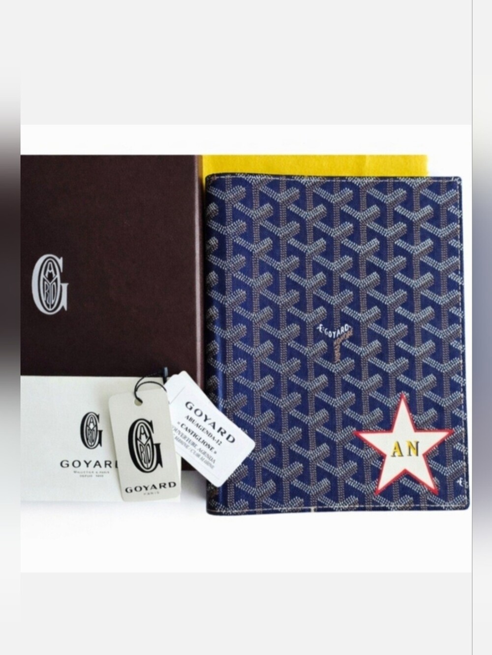 Goyard Navy Blue Castiglione Goyardine Agenda / Document Cover